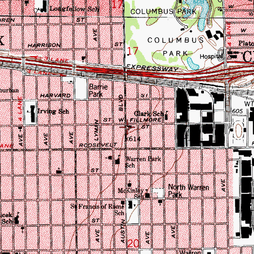 Topographic Map of Trinity United Methodist Church, IL