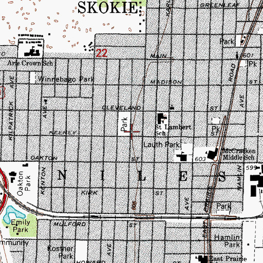 Topographic Map of Tripp Primary Learning Center, IL