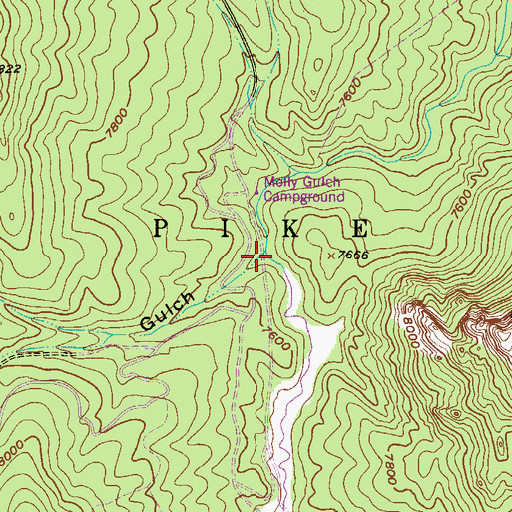 Topographic Map of Molly Gulch, CO