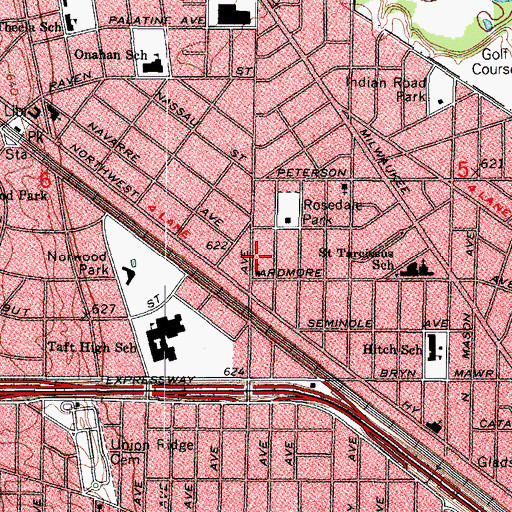 Topographic Map of Twenty-second Church of Christ Scientist, IL