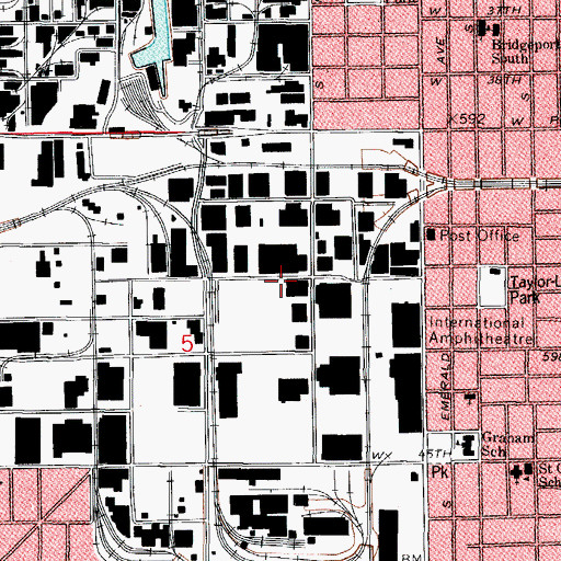 Topographic Map of Union Stock Yards (historical), IL