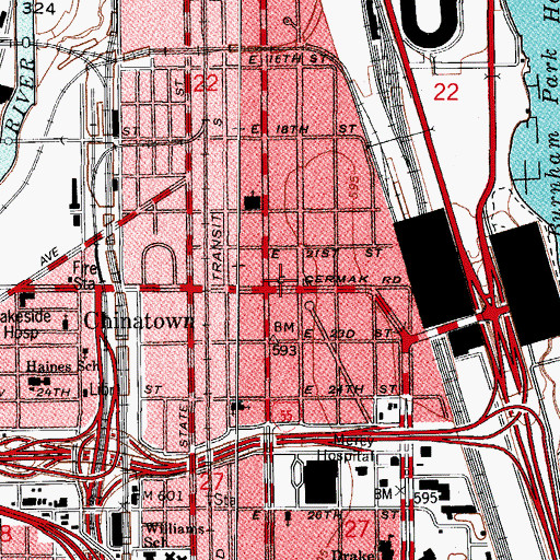 Topographic Map of Unique Beauty School, IL