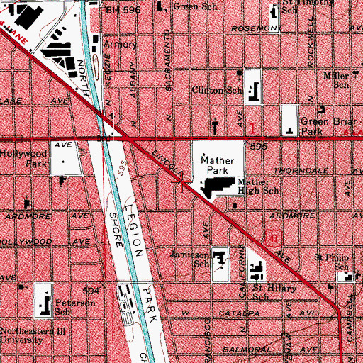 Topographic Map of Unitarian Baptist Church, IL