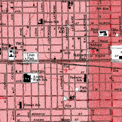 Topographic Map of United Faith Tabernacle Baptist Church, IL