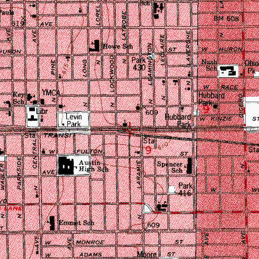 Topographic Map of United for Christ Missionary Baptist Church, IL