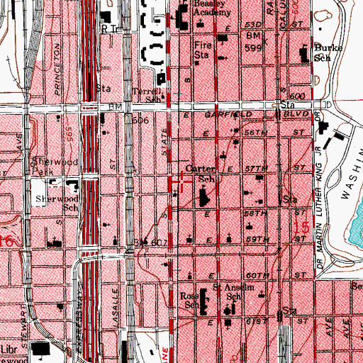 Topographic Map of United Temple Free Will Baptist Church, IL