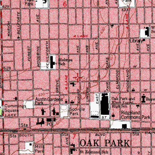 Topographic Map of Unity Church, IL