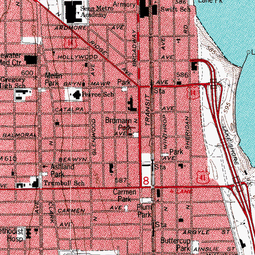 Topographic Map of Unity Lutheran Church, IL