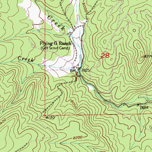 Topographic Map of Field Creek, CO