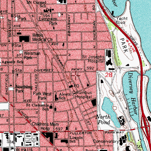 Topographic Map of Urantia Foundation, IL