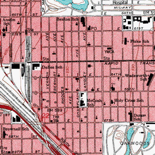 Topographic Map of Vernon Baptist Church, IL