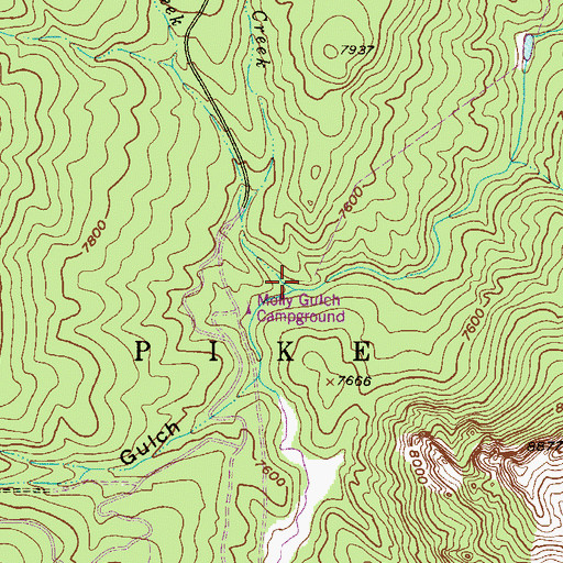 Topographic Map of Twin Creek, CO