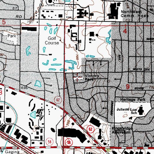 Topographic Map of Victory Park, IL