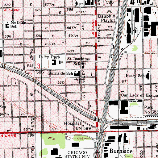 Topographic Map of Vincent United Methodist Church, IL