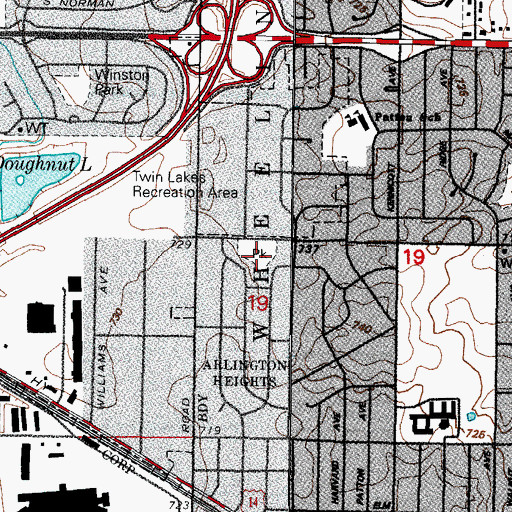 Topographic Map of Virginia Terrace Park, IL