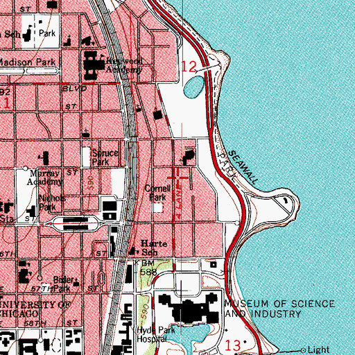 Topographic Map of Vivekananda Temple, IL
