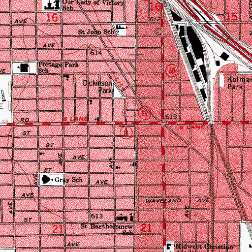 Topographic Map of Vogue Academy of Beauty Culture, IL