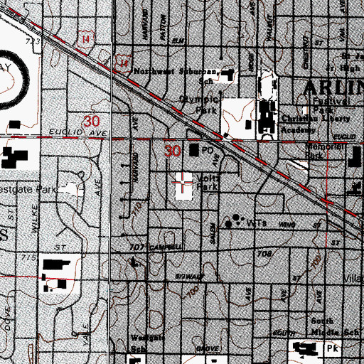 Topographic Map of Voltz Park, IL