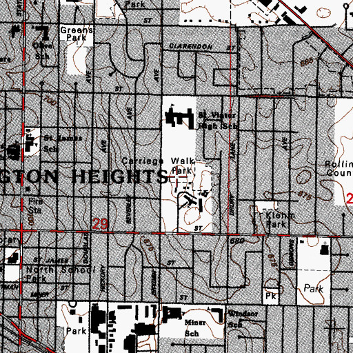 Topographic Map of Carriage Walk Park, IL