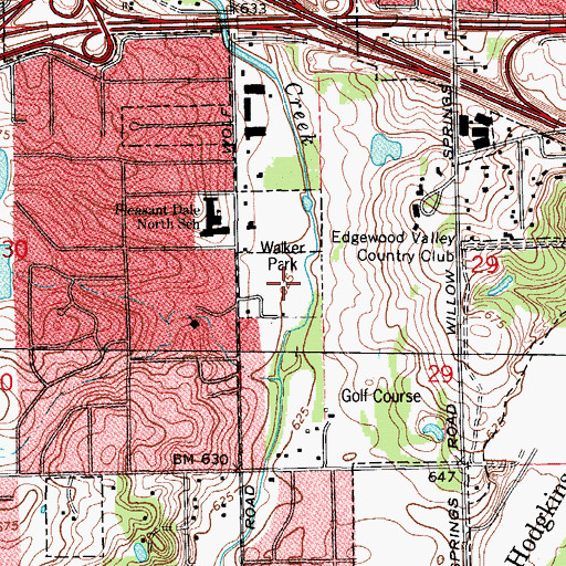 Topographic Map of Walker Park, IL