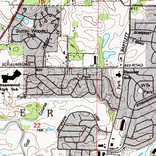 Topographic Map of Walnut Park, IL