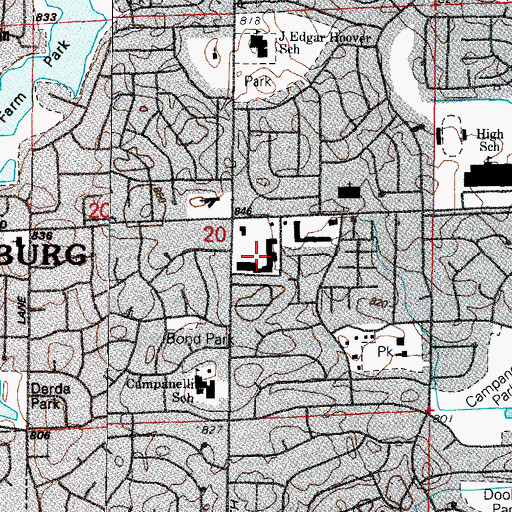 Topographic Map of Weathersfield Commons Shopping Center, IL