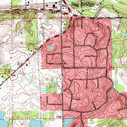 Topographic Map of Welcome Hill Missionary Baptist Church, IL