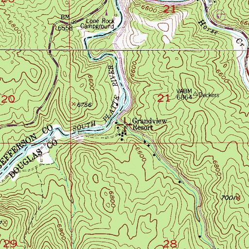Topographic Map of Grandview Resort, CO