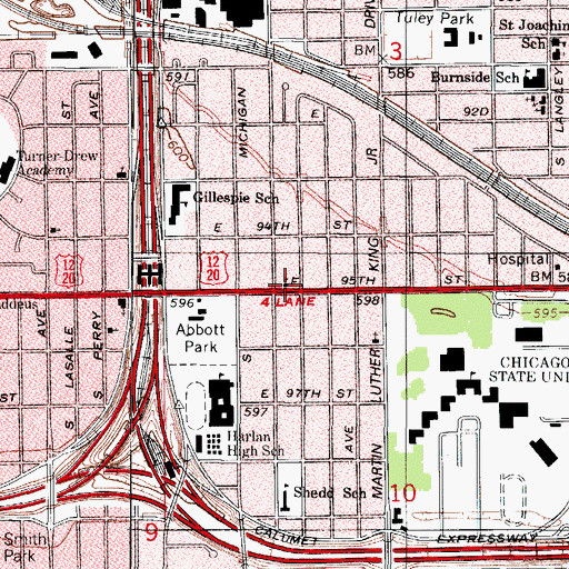 Topographic Map of Wesley United Methodist Church, IL