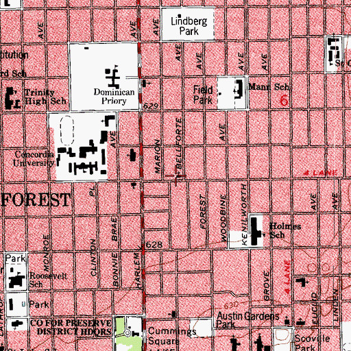 Topographic Map of Wesleyan Church, IL