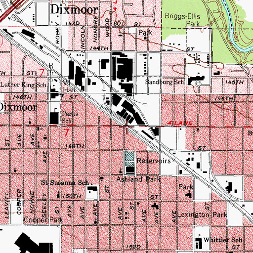 Topographic Map of West Harvey, IL