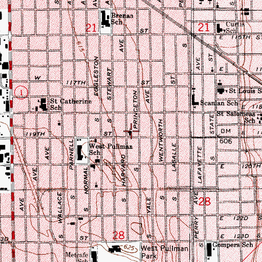 Topographic Map of West Pullman Church of God, IL