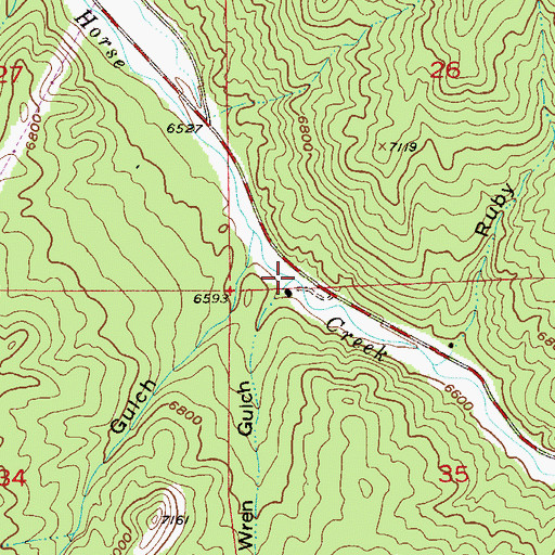 Topographic Map of Wren Gulch, CO