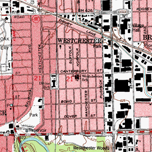 Topographic Map of Westchester School, IL