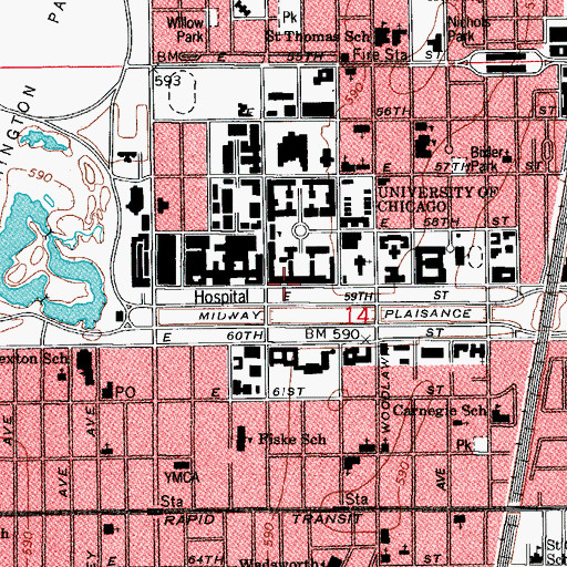 Topographic Map of William Wieboldt Hall, IL