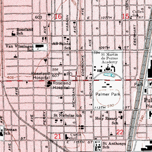 Topographic Map of Willing Worker Church of God in Christ, IL