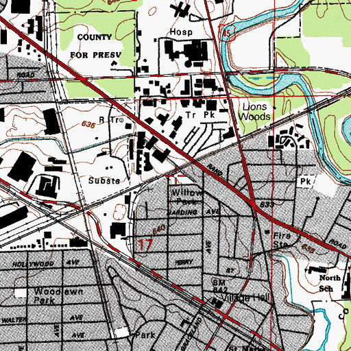 Topographic Map of Willow Park, IL