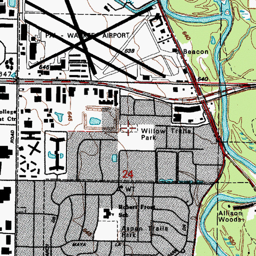 Topographic Map of Willow Trails Park, IL