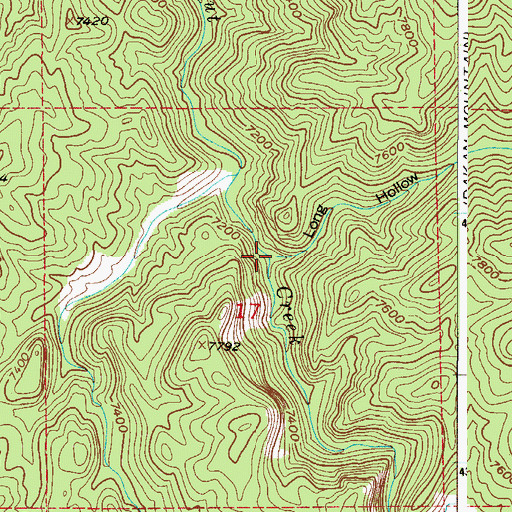 Topographic Map of Long Hollow, CO