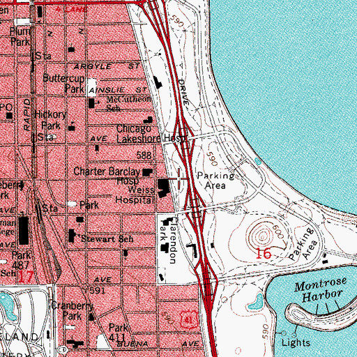 Topographic Map of Wilson Beach, IL