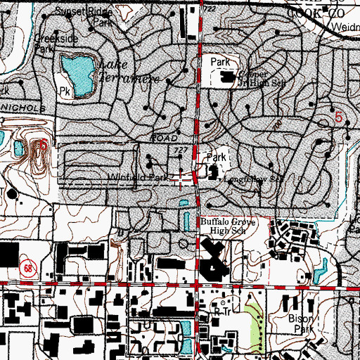 Topographic Map of Winfield Park, IL