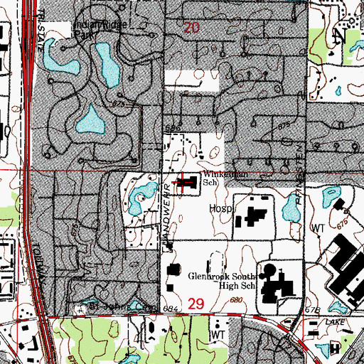 Topographic Map of Winkelman School, IL
