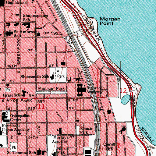 Topographic Map of Wirth Experimental School, IL