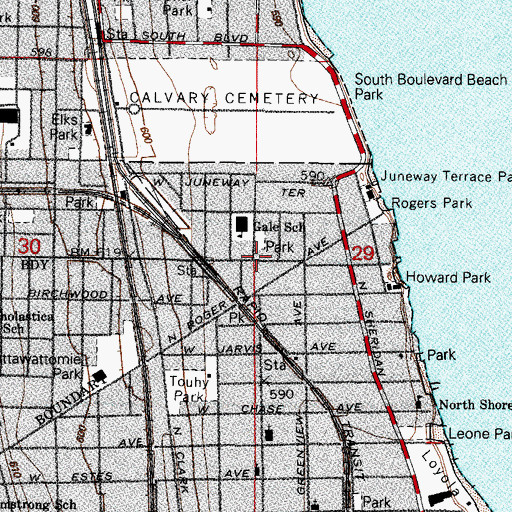 Topographic Map of Wisdom Bridge Theatre, IL