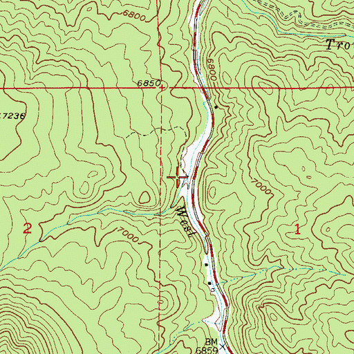 Topographic Map of Camp Creek, CO
