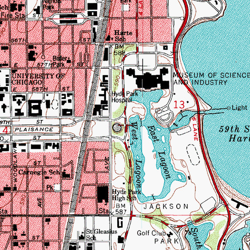 Topographic Map of Womans Building (historical), IL