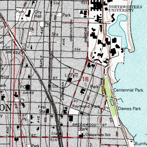 Topographic Map of Womens Quadrangle, IL