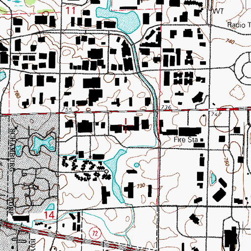 Topographic Map of Woodfield Commons West Shopping Center, IL