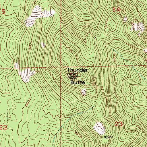 Topographic Map of Thunder Butte, CO