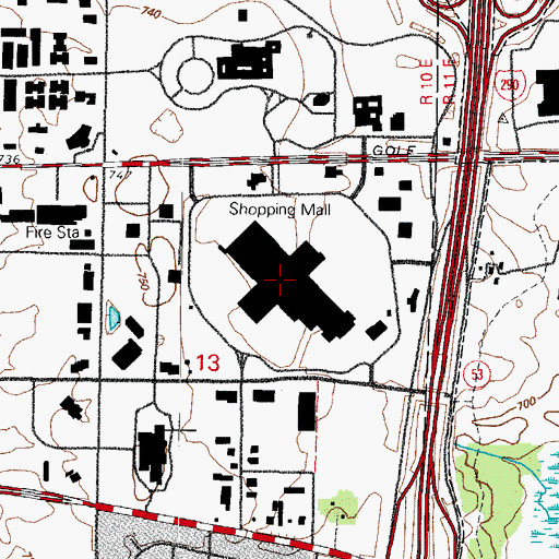 Topographic Map of Woodfield Mall Shopping Center, IL